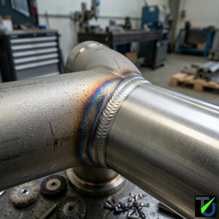 Schweißnaht vor und nach Laserreinigung