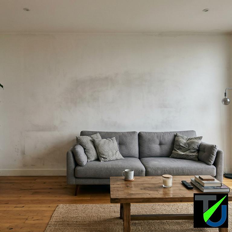 Wohnzimmerwand mit Verschmutzung
