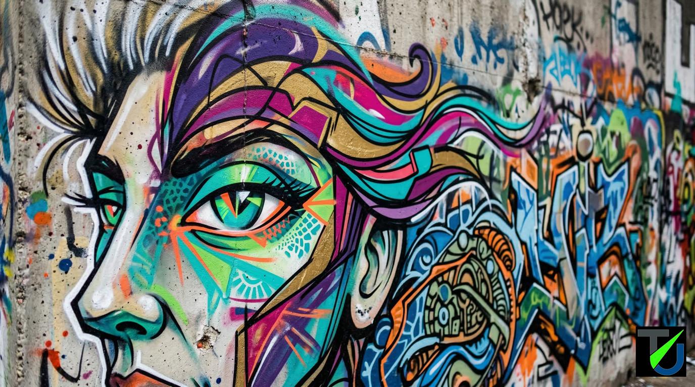 Nahaufnahme eines Graffitis auf Stein oder Beton