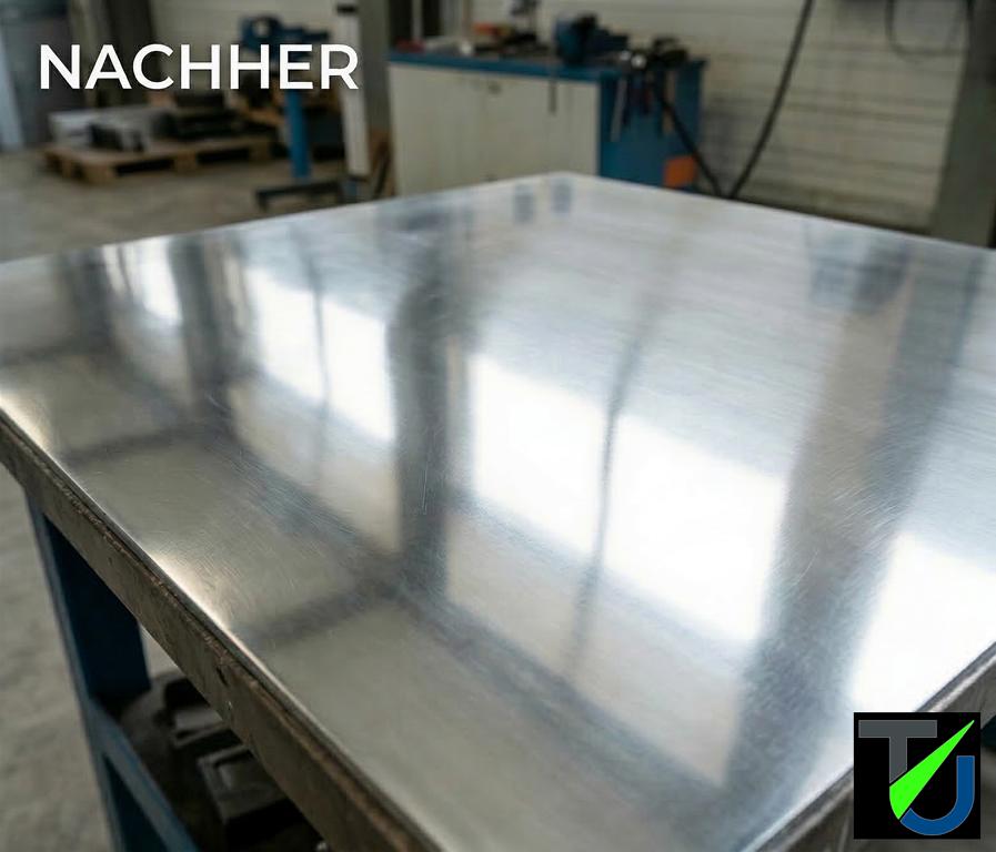 Gereinigtes Metall – Nachher