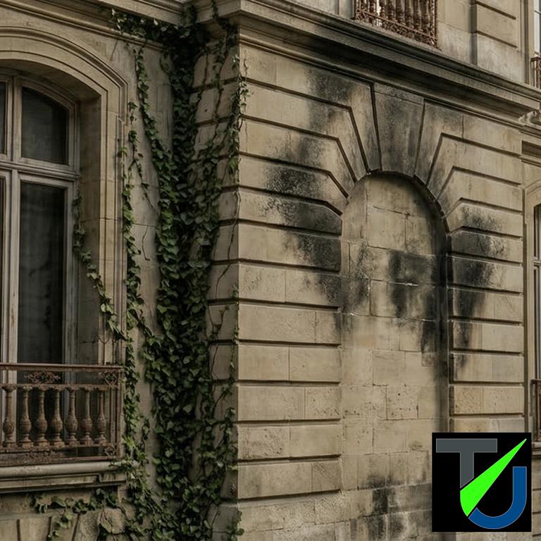 Fassadenreinigung – große Steinwand