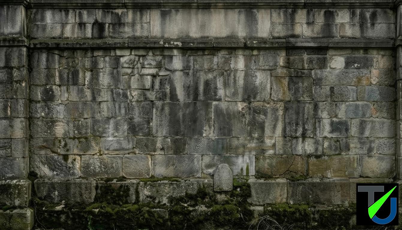 Stark verschmutzte Steinfläche – Vorher